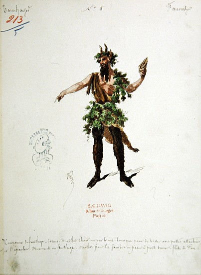 Costume design for a faun, for the opera ''Tannhauser'', à Richard Wagner