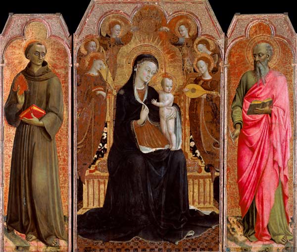 Marie et bébé Jésus entourés de six anges
 à Sassetta (Stefano di Giovanni di Consolo)