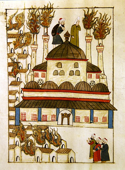 Ms. cicogna 1971, miniature from the ''Memorie Turchesche'' depicting the Hagia Sophia during the fi à École vénitienne
