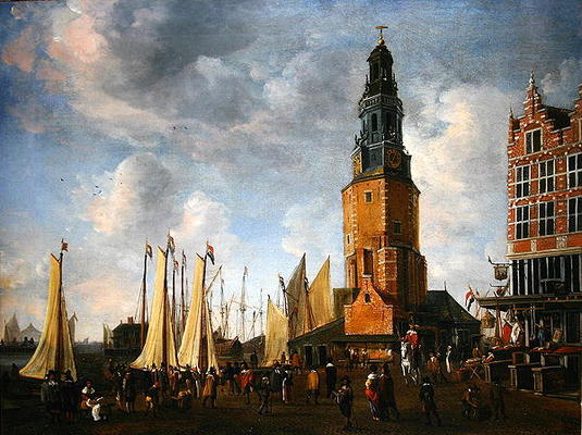 The Herring Packers' Tower, Amesterdam (oil on canvas) à Abraham Beerstraten