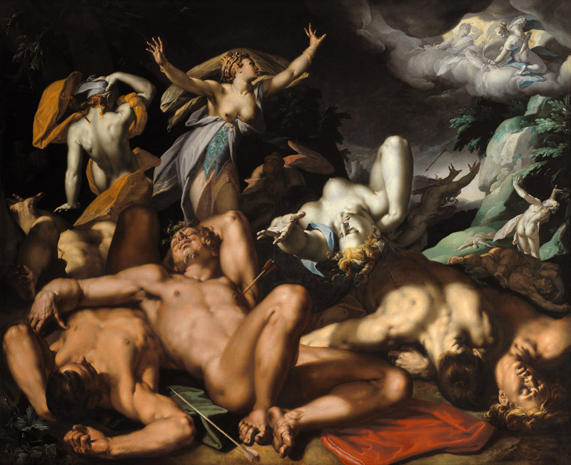 Apollo and Diana Punishing Niobe by Killing her Children à Abraham Bloemaert