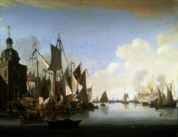 A.Storck, Schiffe im Hafen à Abraham J. Storck