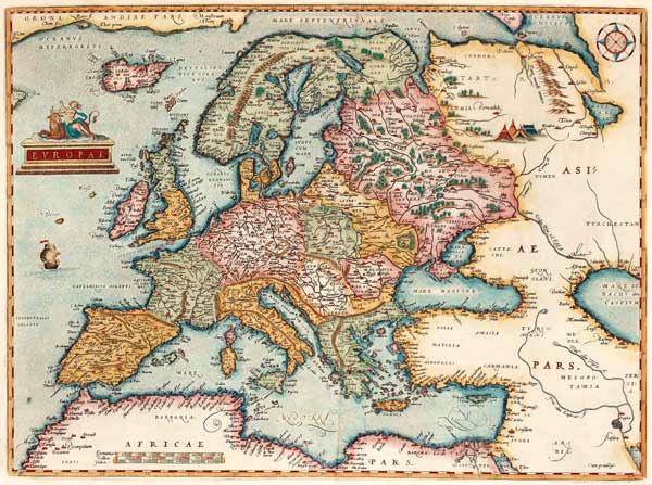 Europae (From: Theatrum Orbis Terrarum) à Abraham Ortelius