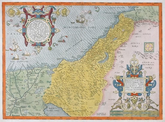 Map of Palestine, from Theatrvm Orbis Terrarvm à Abraham Ortelius