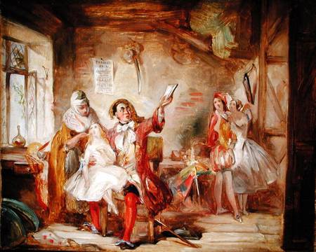 Backstage at the Theatre Royal, possibly depicting Ira Frederick Aldridge (1807-67) rehearsing Othel à Abraham Solomon