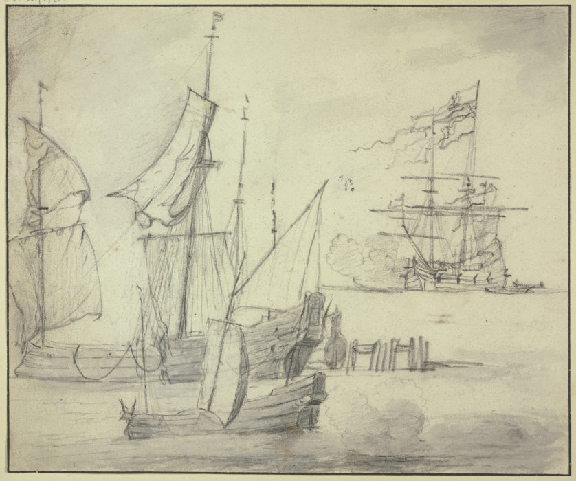 Study sheet: Ships à Abraham Storck l'Ancien