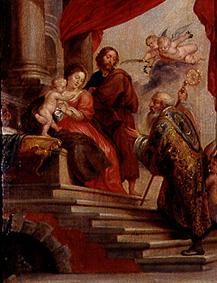 la Sainte Famille avec un évêque à Abraham van Diepenbeeck
