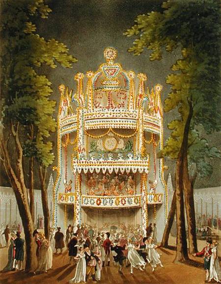 Vauxhall Pleasure Gardens, from Ackermann's 'Microcosm of London', engraved by J. Black (fl.1791-183 à A.C. Rowlandson