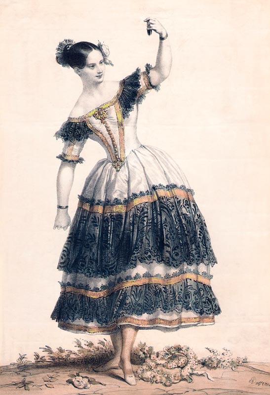Fanny Elssler as Florinda in the dance La Cachucha (ballet Le Diable boiteux) à Achille Deveria