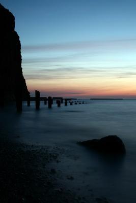 Nordstrand Helgoland nach Sonnenuntergang