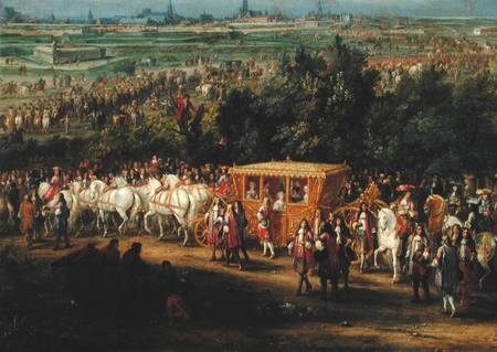 The Entry of Louis XIV (1638-1715) and Marie-Therese (1638-83) of Austria in to Arras, 30th July 166 à Adam Frans van der Meulen