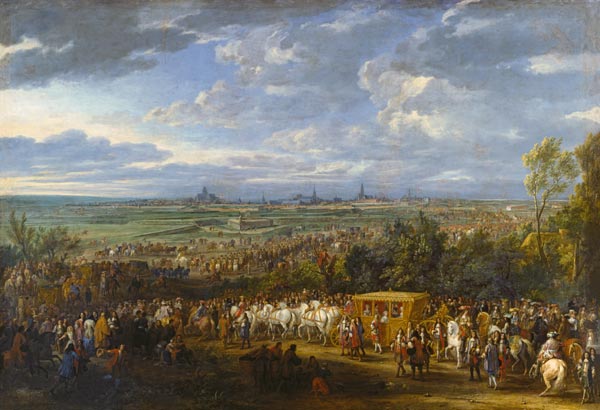 Einzug Ludwigs XIV. und seiner Gemahlin Marie-Therese in Arras am 20. Juli 1667 à Adam Frans van der Meulen