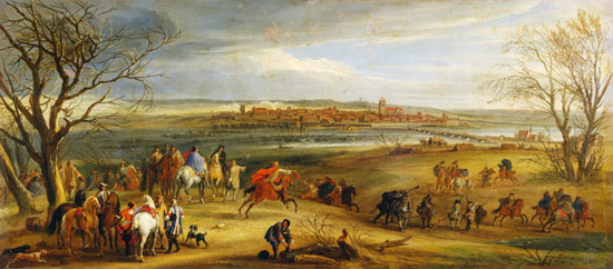 View of the Siege of Dole, 14th February 1668 à Adam Frans van der Meulen