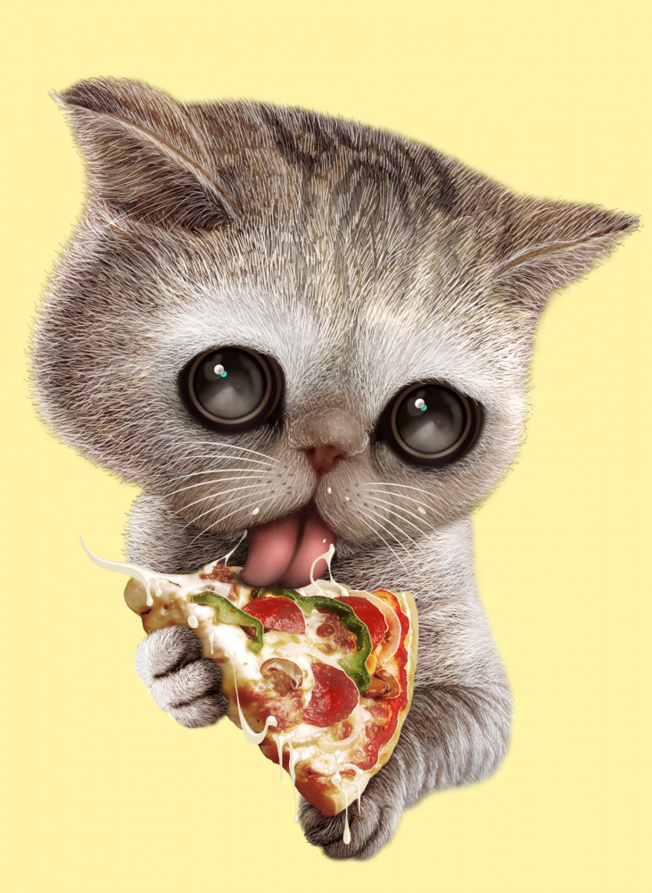 cat loves pizza à Adam Lawless