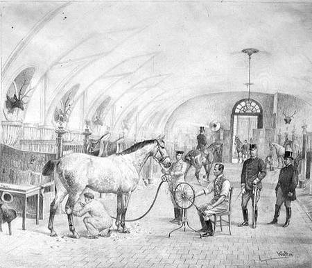 The Royal Stables: morning grooming à Adele Walter