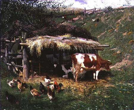 The Farmyard à Adolf Lins