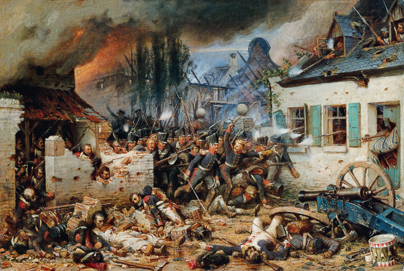 Attacking the Prussians in Plancenoit in the Battle of Waterloo à Adolf Northern