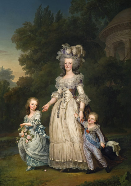 Queen Marie Antoinette (1755-93) with her Children in the Park of Trianon à Adolf Ulrich Wertmuller