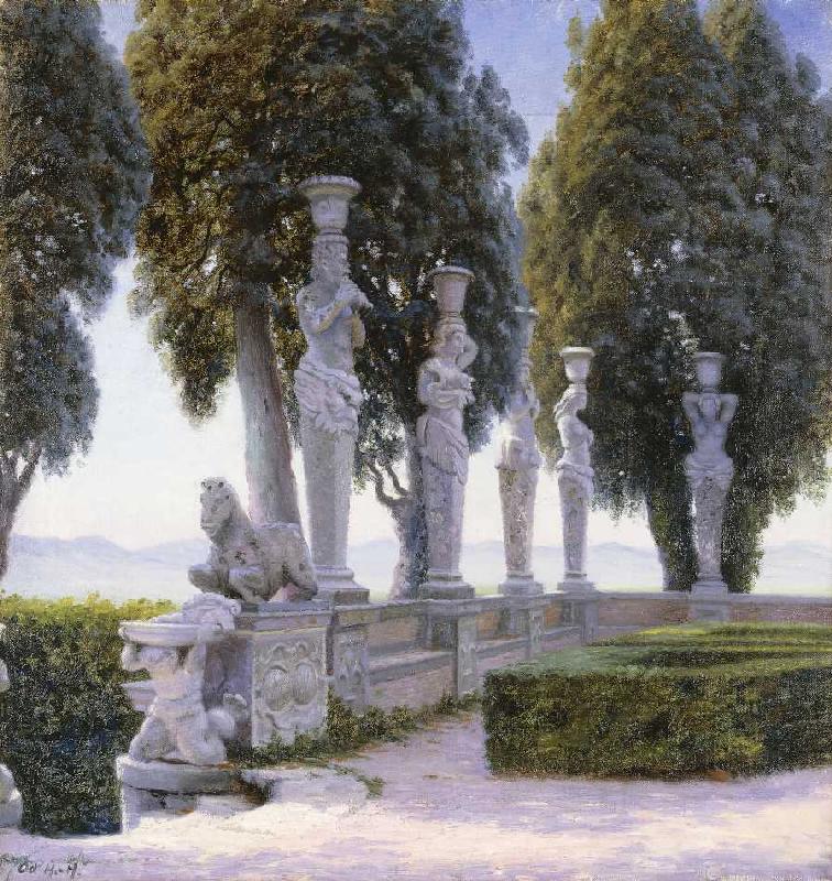 Karyatiden im Garten der Villa Farnese, Caprarola. à Adolf Heinrich Hansen