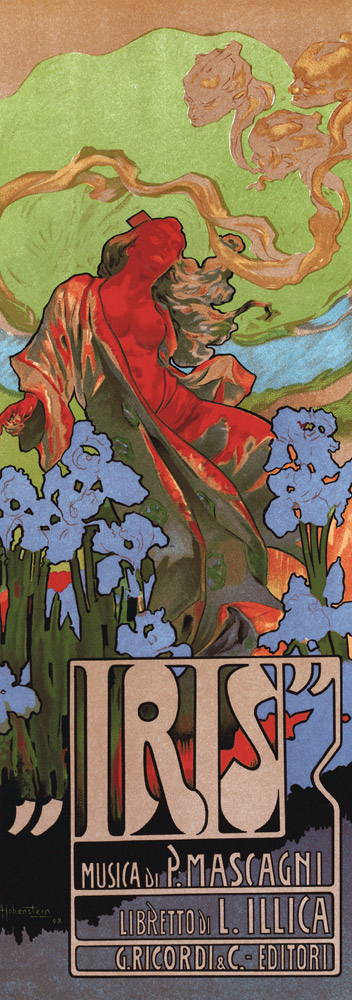 Poster for the Opera Iris by Pietro Mascagni à Adolfo Hohenstein