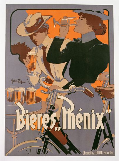 Poster advertising Phenix beer à Adolfo Hohenstein