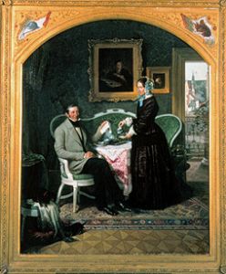 maîtres de vitrier Achelius et sa femme avec le déjeuner. à Adolph Diedrich Kindermann