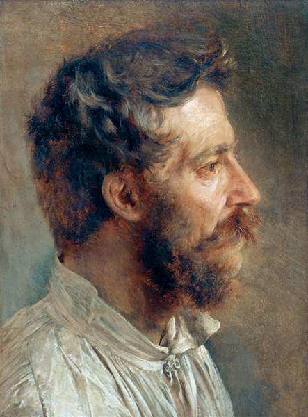 A.v.Menzel, Head of a Bearded Worker à Adolph Friedrich Erdmann von Menzel