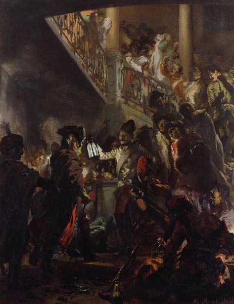 Frederick II the Great (1712-86) in Lissa, Bonsoir Messieurs! 1858 à Adolph Friedrich Erdmann von Menzel