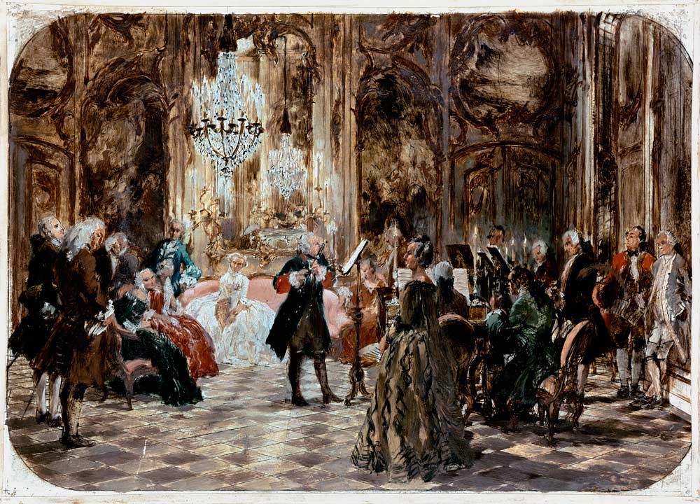 Flötenkonzert Friedrich des Großen (Studie) à Adolph Friedrich Erdmann von Menzel