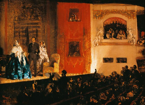 A.v.Menzel, Théâtre du Gymnase in Paris à Adolph Friedrich Erdmann von Menzel