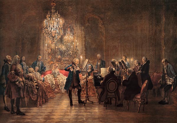 Concert de flute de Frédéric le Grand (représentation d'après l'original) à Adolph Friedrich Erdmann von Menzel