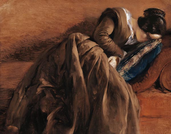 Emilie, the Artist's Sister, Asleep à Adolph Friedrich Erdmann von Menzel
