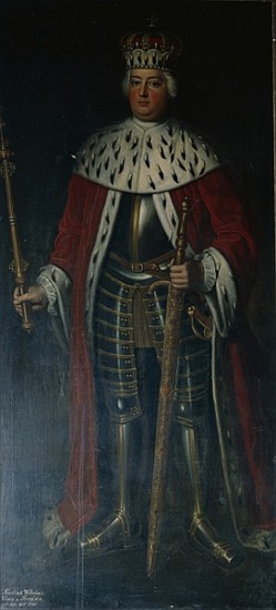 Frederick William I, King of Prussia in his Regalia, à Adolph Friedrich Erdmann von Menzel