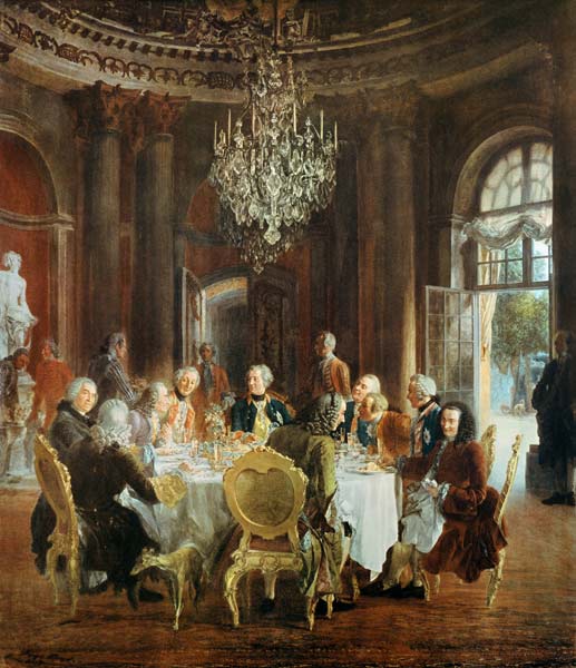 Roi Frédéric II, tablée au château Sanssouci à Adolph Friedrich Erdmann von Menzel
