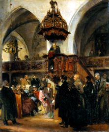 Conférence dans la vieille église abbatiale à Berlin à Adolph Friedrich Erdmann von Menzel