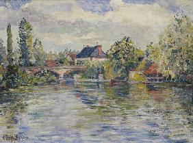 The Bridge of Garennes (oil on canvas)