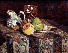 Still life with white pitcher