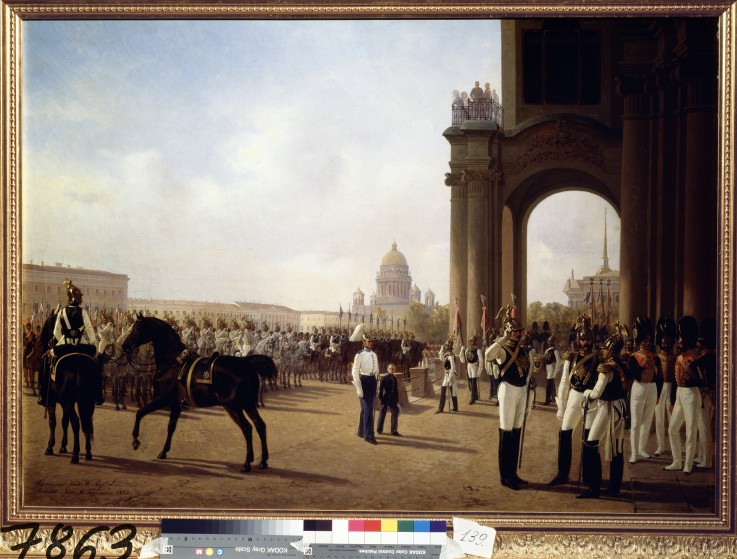 Parade at the Palace Square in St. Petersburg à Adolphe Ladurner