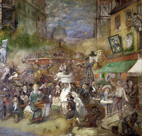 Decorative panel depicting Paris, Salon de la Commission du Personnel à Adolphe Leon Willette