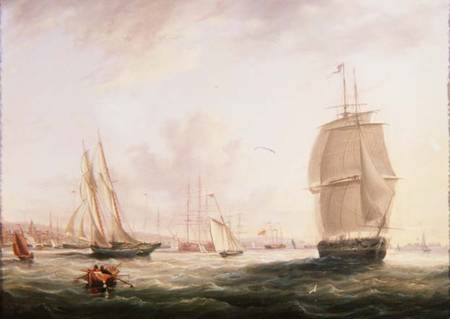 Shipping Off Tilbury Fort, Gravesend à Adolphus Knell