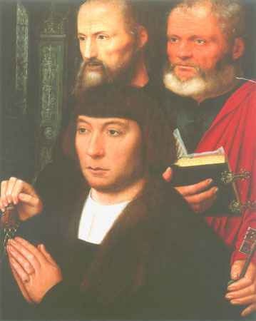 portrait du donnateur avec les apôtres Pierre et Paul (aile droite d'un diptyques) à Adriaen Isenbrant