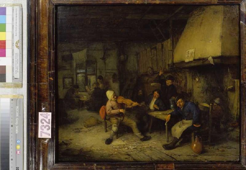 Joueurs de violon et paysans buvant dans une taverne à Adriaen Jansz van Ostade