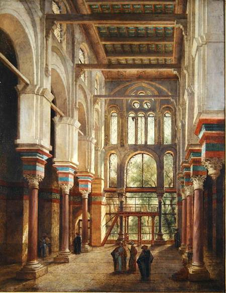 Interior of the Mosque of El Mooristan in Cairo à Adrien Dauzats