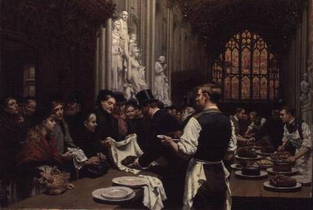 Distributing Left-overs to the Poor after the Lord Mayor's Banquet at the Guildhall à Adrien Emmanuel Marie