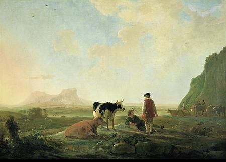 Herdsmen with cows à Aelbert Cuyp