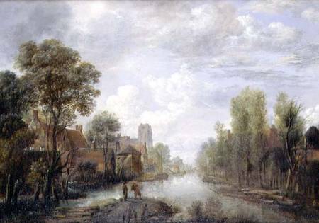Landscape with a canal (panel) à Aert van der l'Ancien Neer