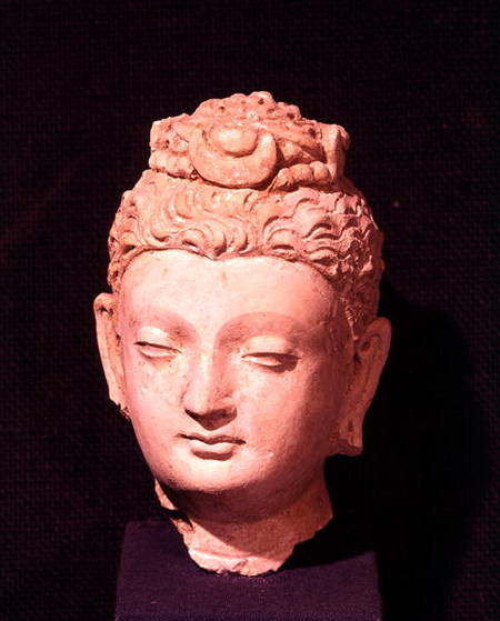 Head of a Buddha, Greco-Buddhist style, from Hadda à École afghane