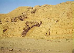 View of the steps, terraces and Zoroastrian temple