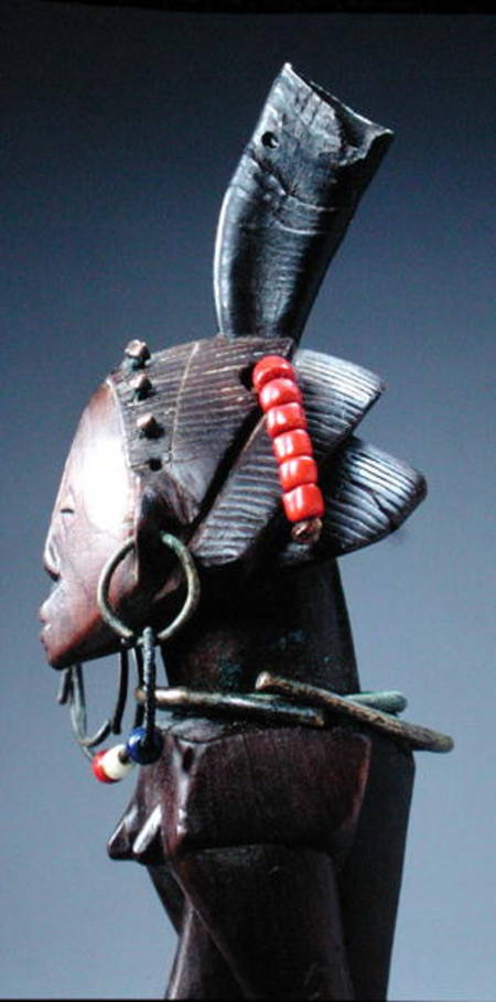 Nkishi Figure, Luba Culture, Shandaki, from Democratic Republic of Congo (wood, iron, beads & antelo à Africain