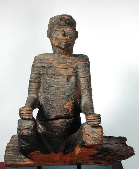 Statue of a seated man, Mbembe, Nigeria à Africain